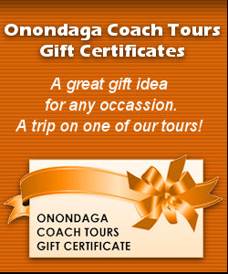 Onondaga Coach Tours Gift Certificates